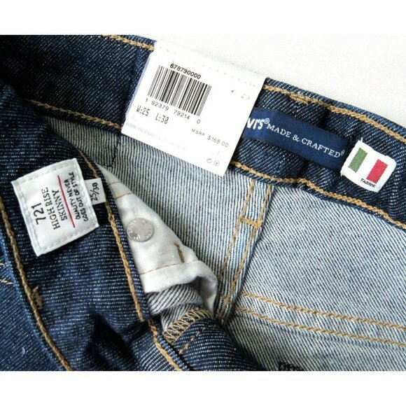 NWT Levi's Made & Crafted 721 High Rise Skinny in Rinse Selvedge Stretch Jean 25 - Picture 8 of 10